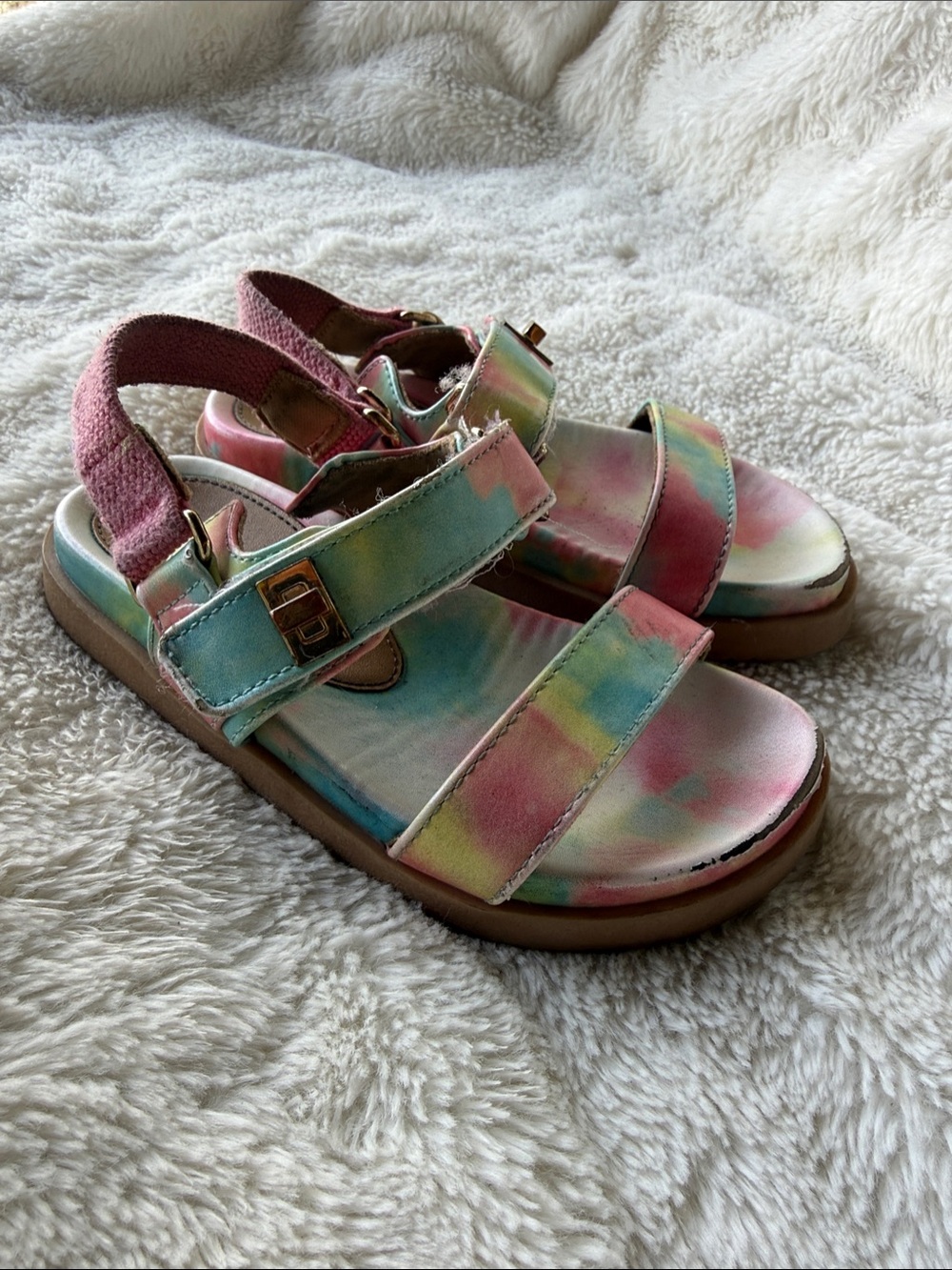 Steve Madden Kids Pastel Tie-Dye Strap Sandals